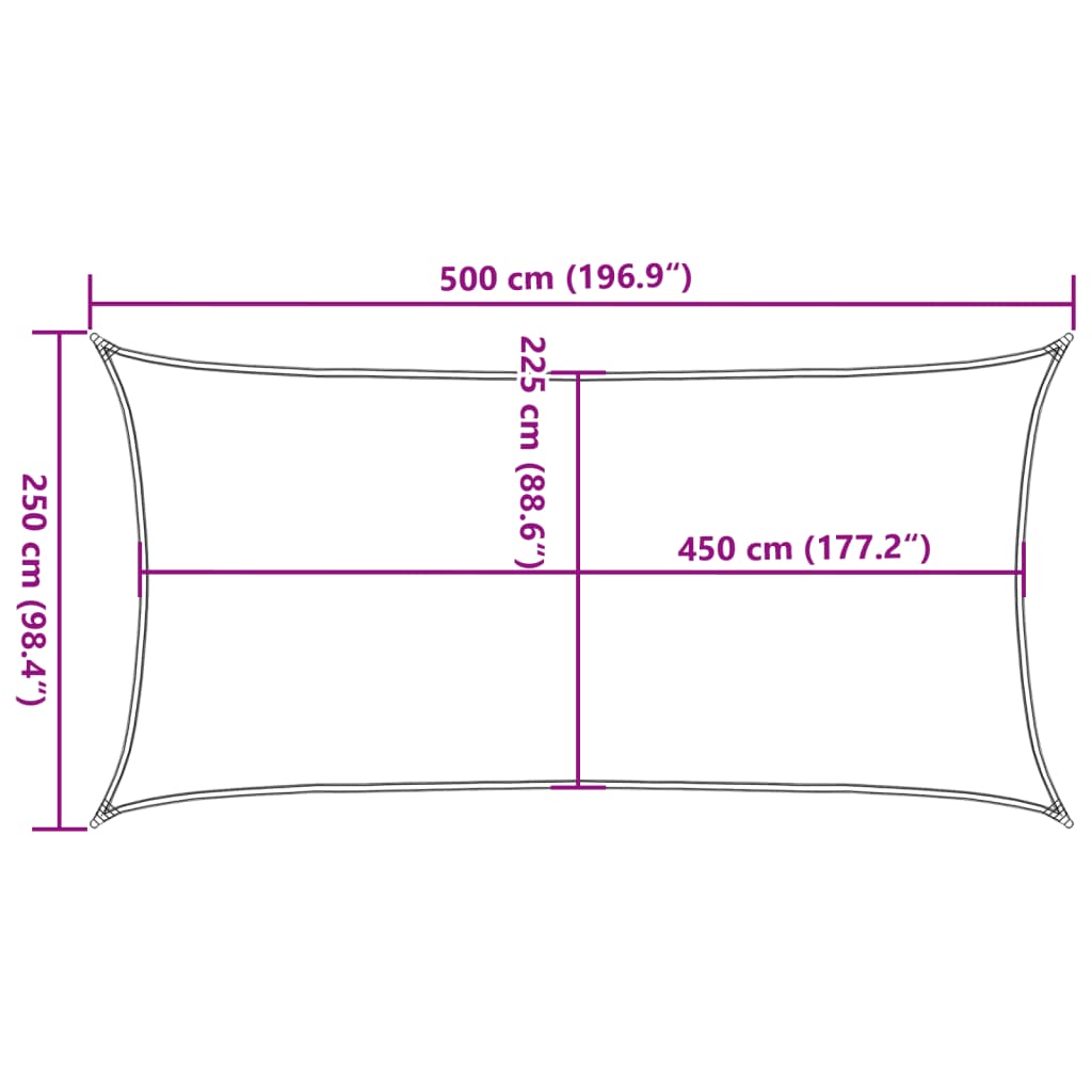 Vela Parasole 160 g/m² Rettangolare Blu 2,5x5 m in HDPE - homemem39