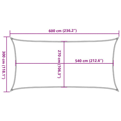 Vela Parasole 160 g/m² Rettangolare Blu 3x6 m in HDPE - homemem39