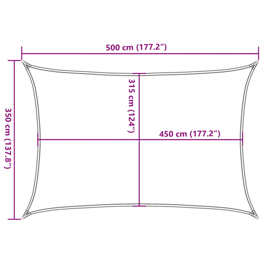 Vela Parasole 160 g/m² Rettangolare Blu 3,5x5 m in HDPE - homemem39