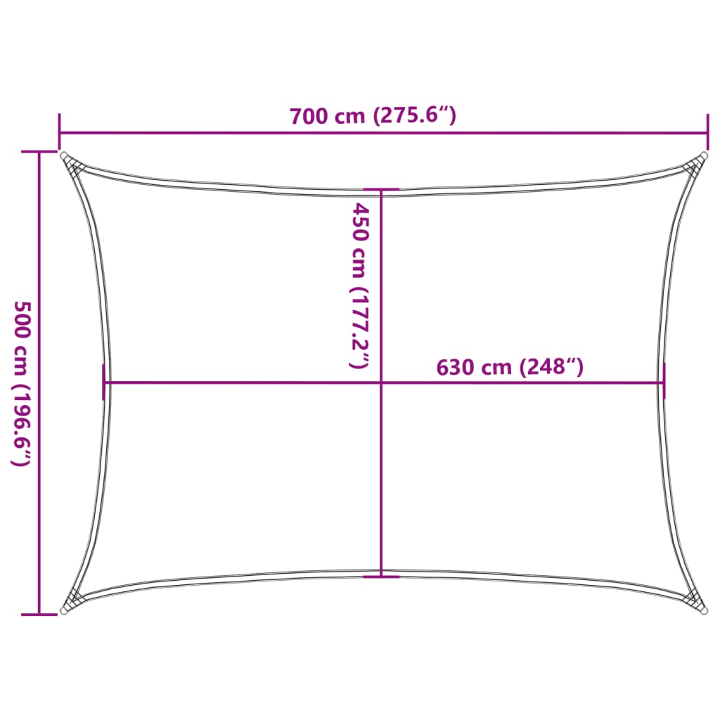 Vela Parasole 160 g/m² Rettangolare Blu 5x7 m in HDPE - homemem39