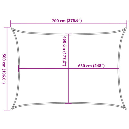 Vela Parasole 160 g/m² Rettangolare Blu 5x7 m in HDPE - homemem39