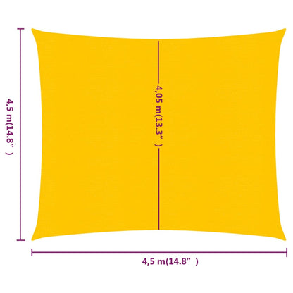 Vela Parasole 160 g/m² Quadrata Giallo 4,5x4,5 m in HDPE - homemem39