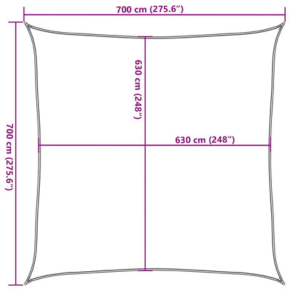 Vela Parasole 160 g/m² Quadrata Giallo 7x7 m in HDPE - homemem39