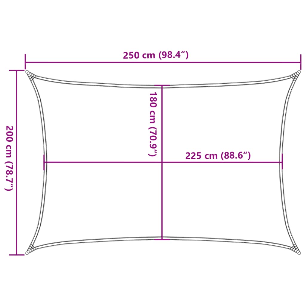 Vela Parasole 160 g/m² Rettangolare Giallo 2x2,5 m in HDPE - homemem39