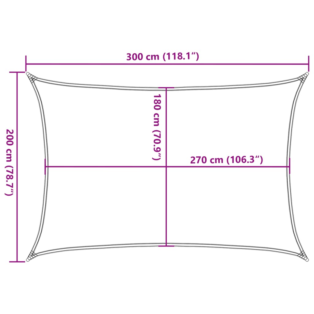 Vela Parasole 160 g/m² Rettangolare Giallo 2x3 m in HDPE - homemem39