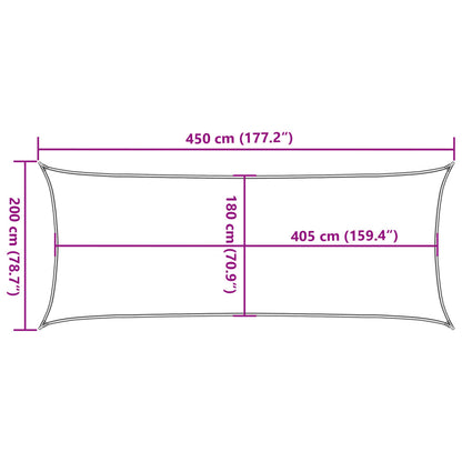 Vela Parasole 160 g/m² Rettangolare Giallo 2x4,5 m in HDPE