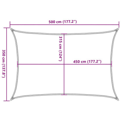 Vela Parasole 160 g/m² Rettangolare Giallo 3,5x5 m in HDPE - homemem39