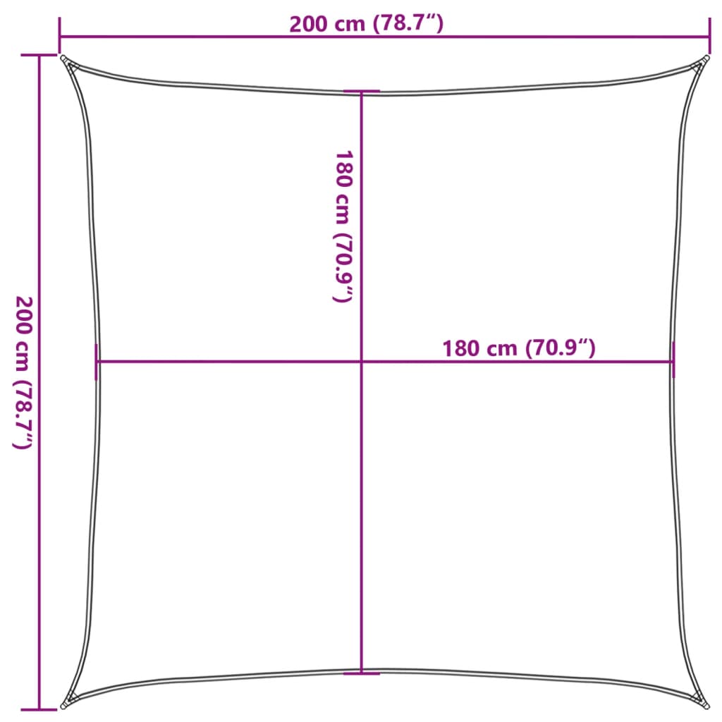 Vela Parasole 160 g/m² Rossa 2x2 m in HDPE - homemem39