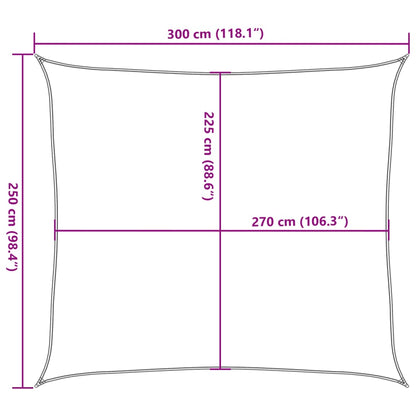 Vela Parasole 160 g/m² Rossa 2,5x3 m in HDPE - homemem39