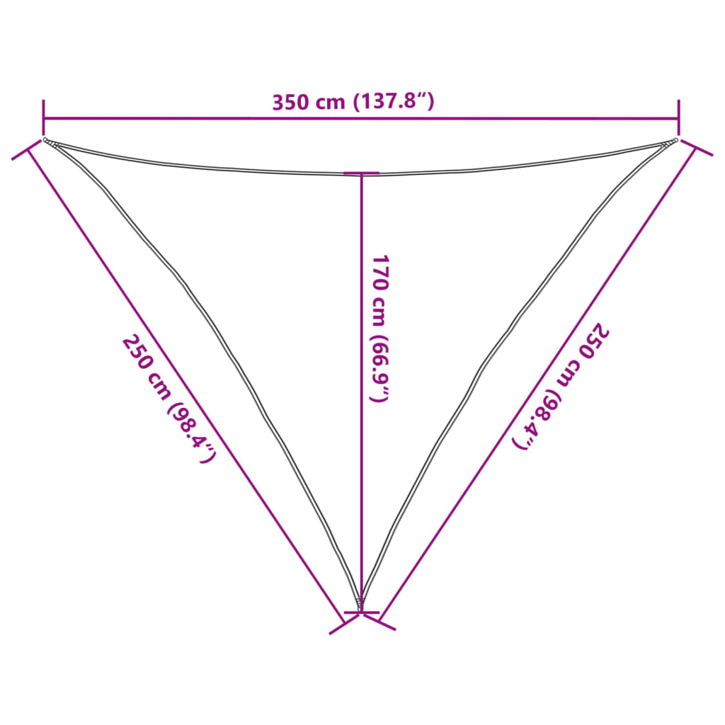 Vela Parasole 160 g/m² Rossa 2,5x2,5x3,5 m in HDPE