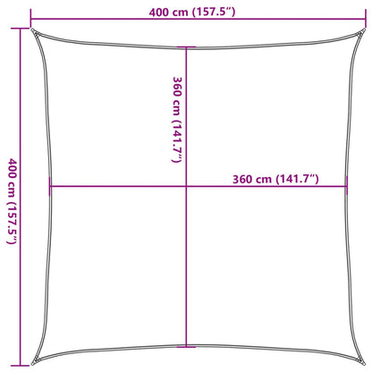 Vela Parasole 160 g/m² Quadrata Arancione 4x4 m in HDPE - homemem39