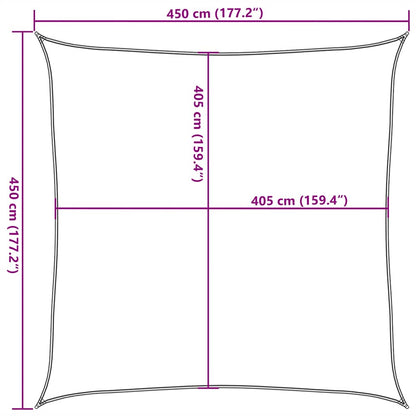 Vela Parasole 160 g/m² Quadrata Arancione 4,5x4,5 m in HDPE - homemem39