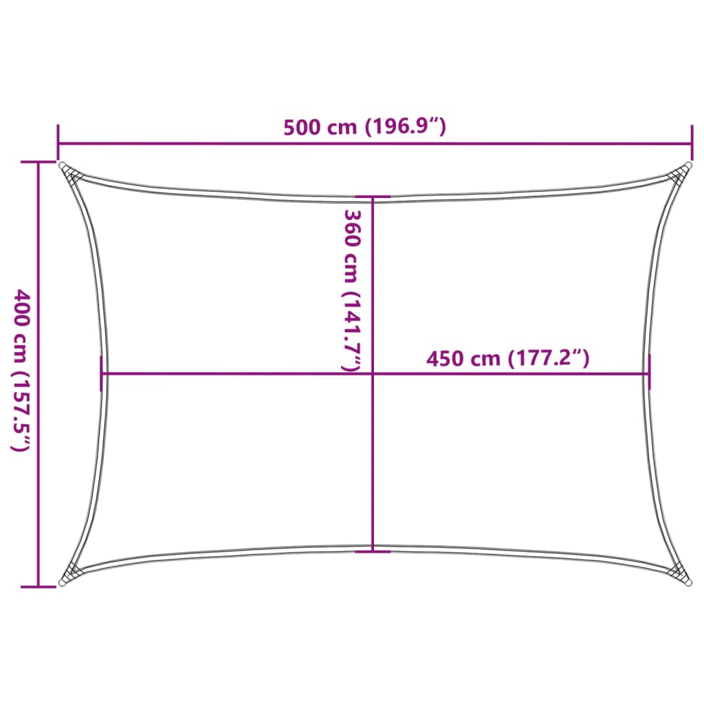 Vela Parasole 160 g/m² Rettangolare Arancione 4x5 m in HDPE - homemem39