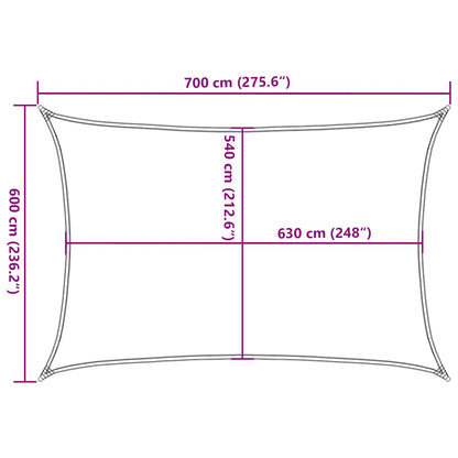 Vela Parasole 160 g/m² Rettangolare Arancione 6x7 m in HDPE - homemem39