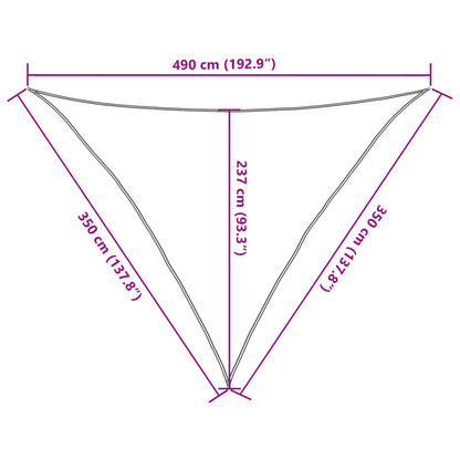 Vela Parasole 160 g/m² Arancione 3,5x3,5x4,9 m in HDPE - homemem39