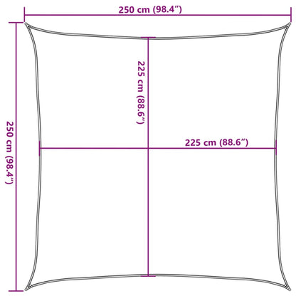 Vela Parasole 160 g/m² Nera 2,5x2,5 m in HDPE - homemem39