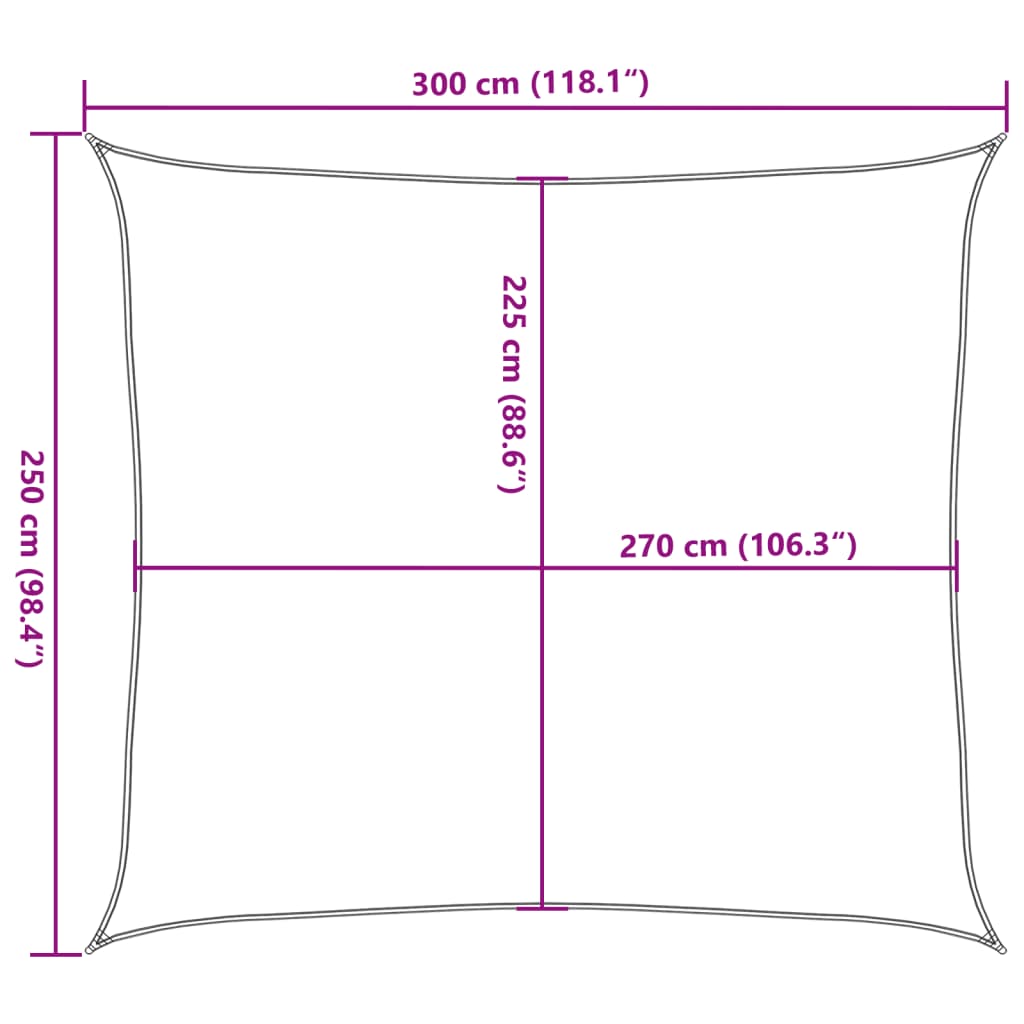 Vela Parasole 160 g/m² Nera 2,5x3 m in HDPE - homemem39