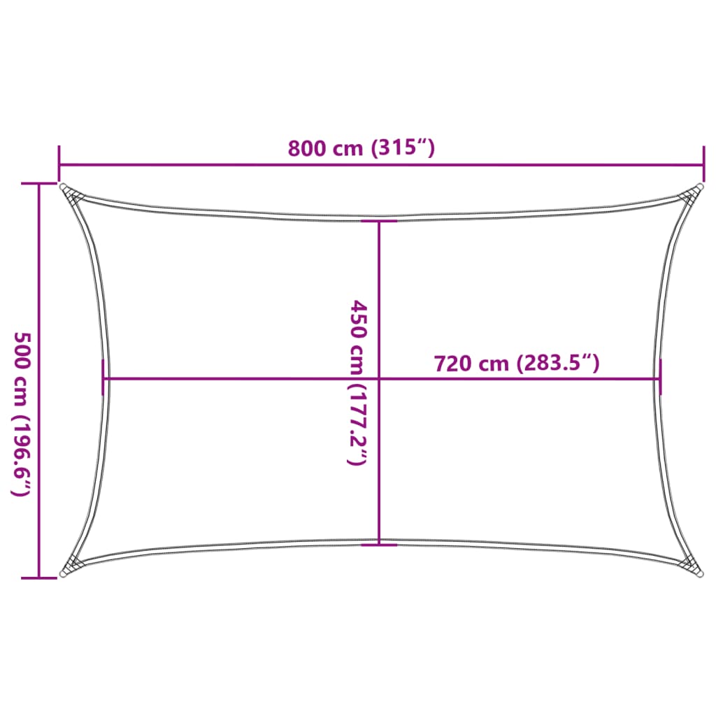 Vela Parasole 160 g/m² Nera 5x8 m in HDPE - homemem39