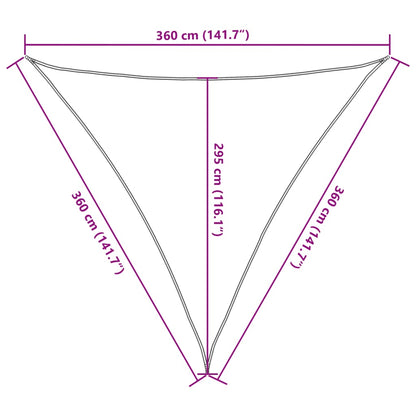 Vela Parasole 160 g/m² Nera 3,6x3,6x3,6 m in HDPE - homemem39