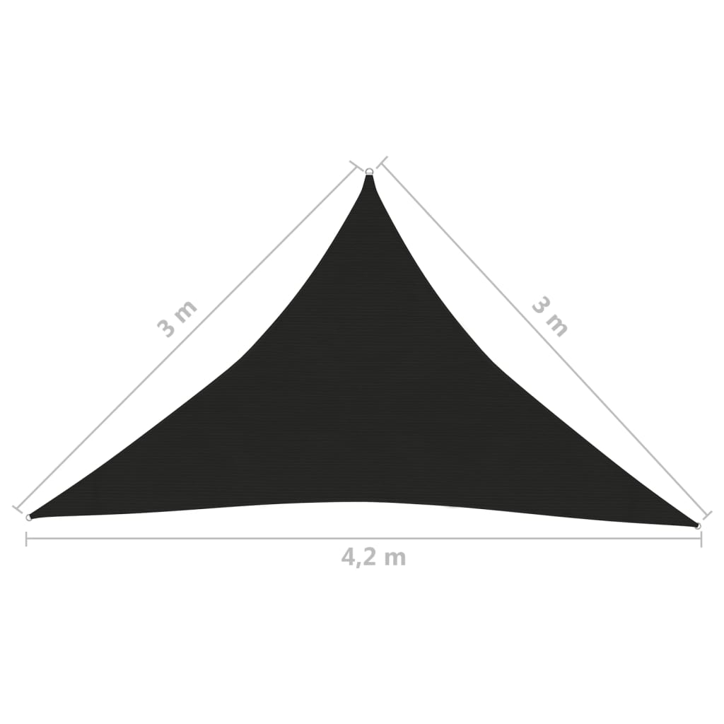 Vela Parasole 160 g/m² Nera 3x3x4,2 m in HDPE - homemem39