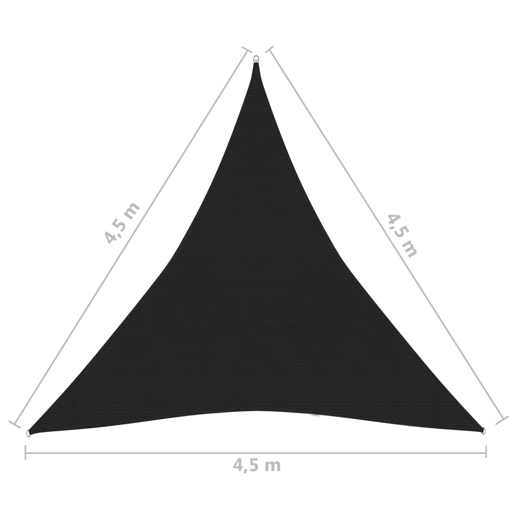 Vela Parasole 160 g/m² Nera 4,5x4,5x4,5 m in HDPE - homemem39