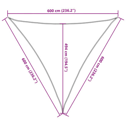 Vela Parasole 160 g/m² Nera 6x6x6 m in HDPE - homemem39