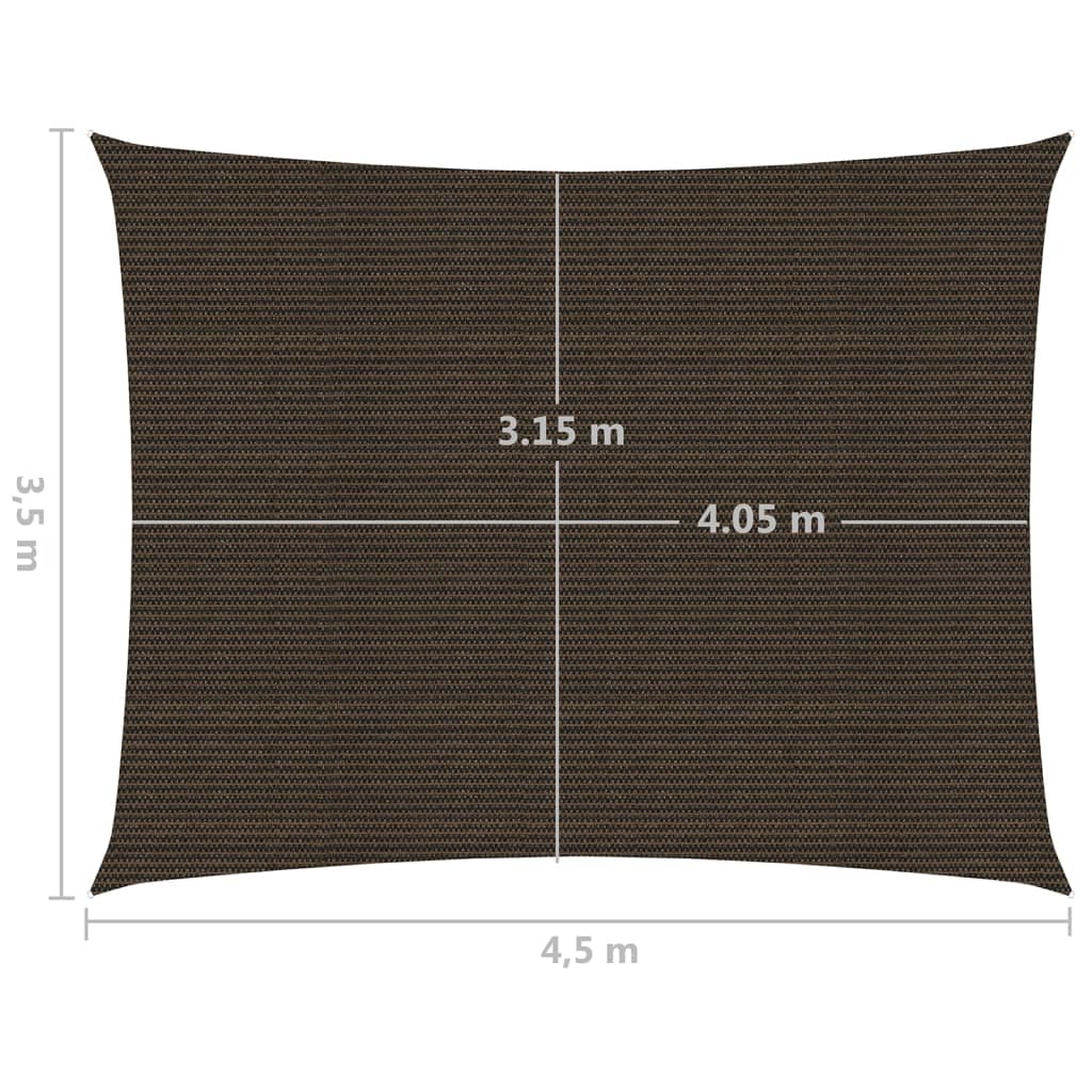 Vela Parasole 160 g/m² Marrone 3,5x4,5 m in HDPE - homemem39