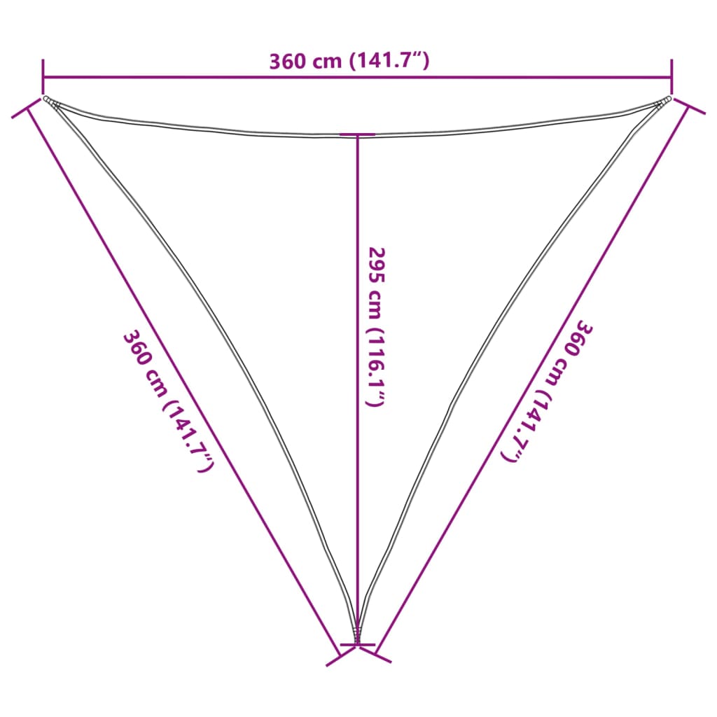 Vela Parasole 160 g/m² Marrone 3,6x3,6x3,6 m in HDPE - homemem39