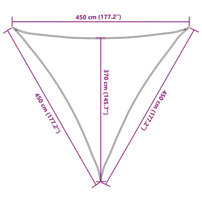 Vela Parasole 160 g/m² Marrone 4,5x4,5x4,5 m in HDPE - homemem39