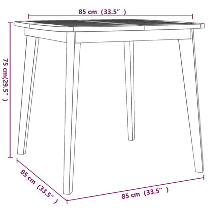 Tavolo da Giardino 85x85x75 cm Legno Massello di Acacia