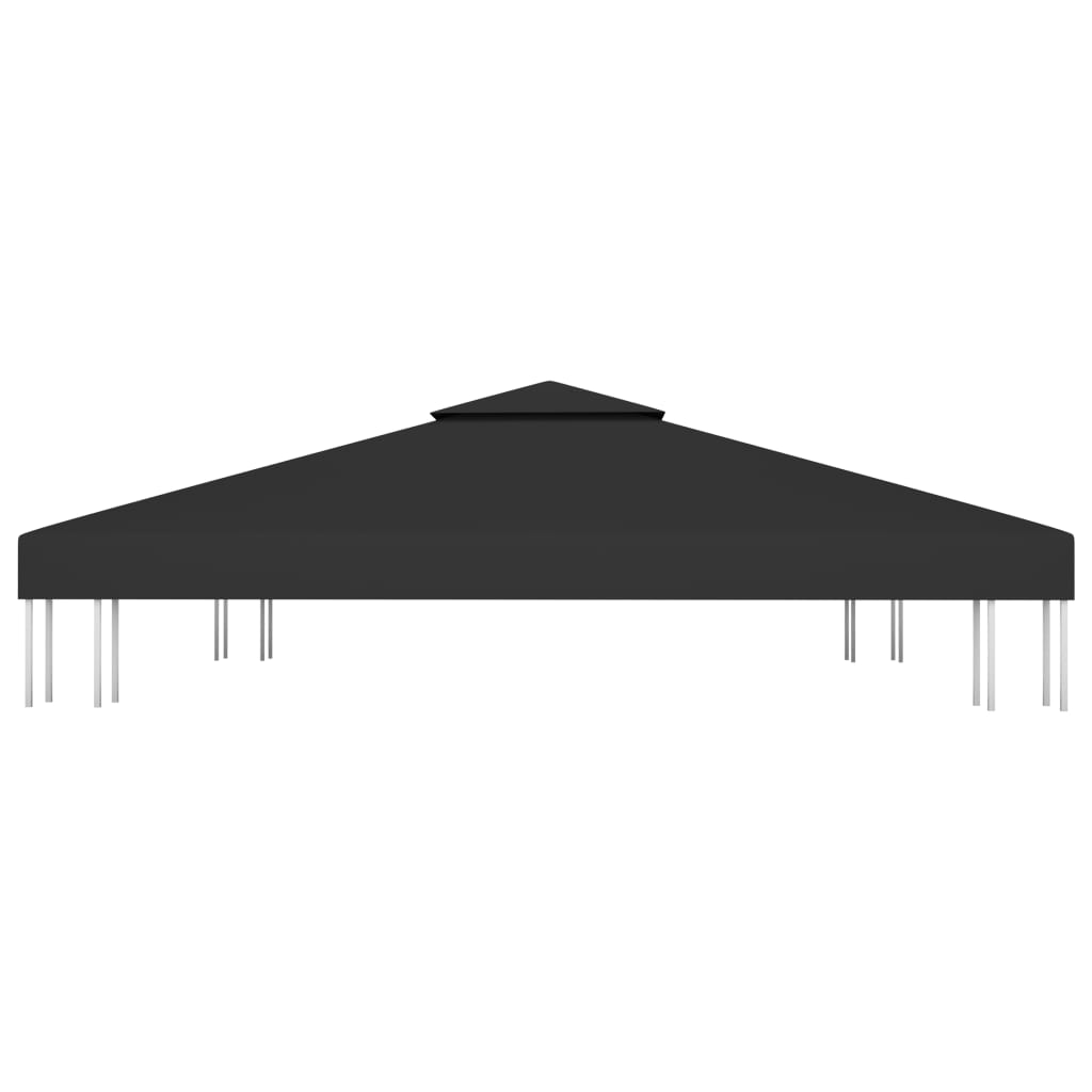 Copertura Superiore per Gazebo a 2 Strati 310 g/m² 3x3 m Nera - homemem39