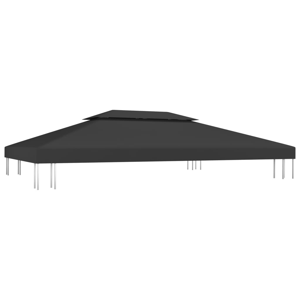 Copertura Superiore per Gazebo a 2 Strati 310 g/m² 4x3 m Nera - homemem39