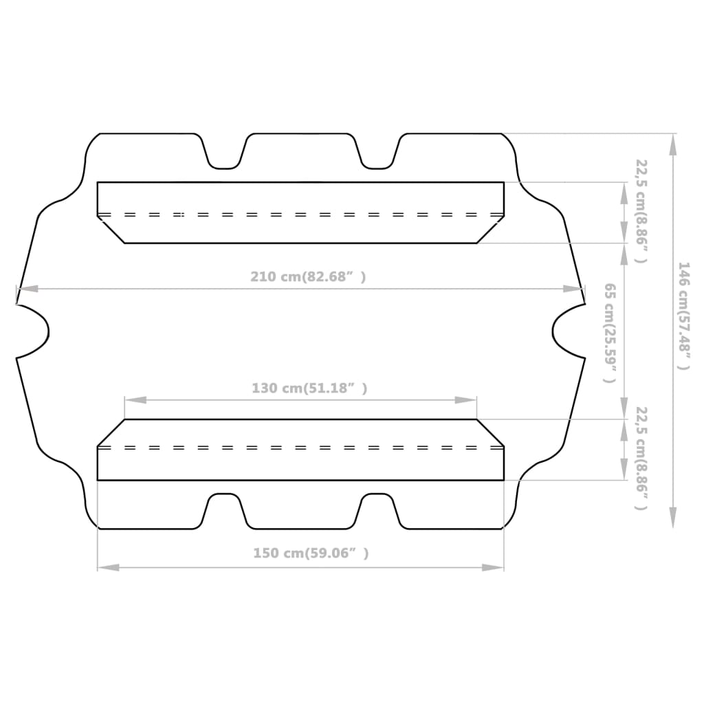 Baldacchino per Dondolo Giardino Antracite 150/130x105/70 cm - homemem39