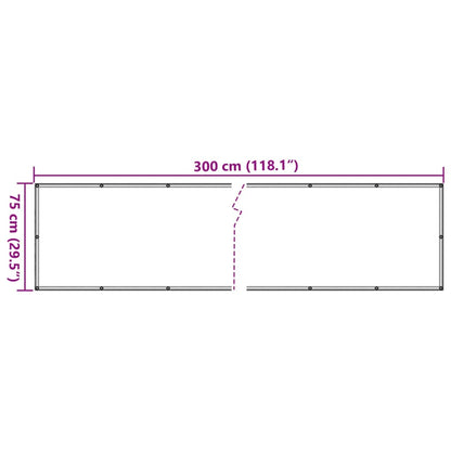 Paravento da Balcone Antracite 75x300 cm in Tessuto Oxford - homemem39