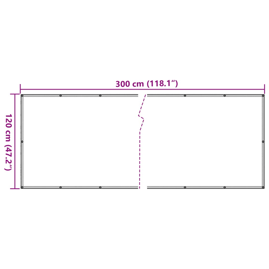 Paravento Balcone Antracite 120x300 cm Tessuto Oxford - homemem39