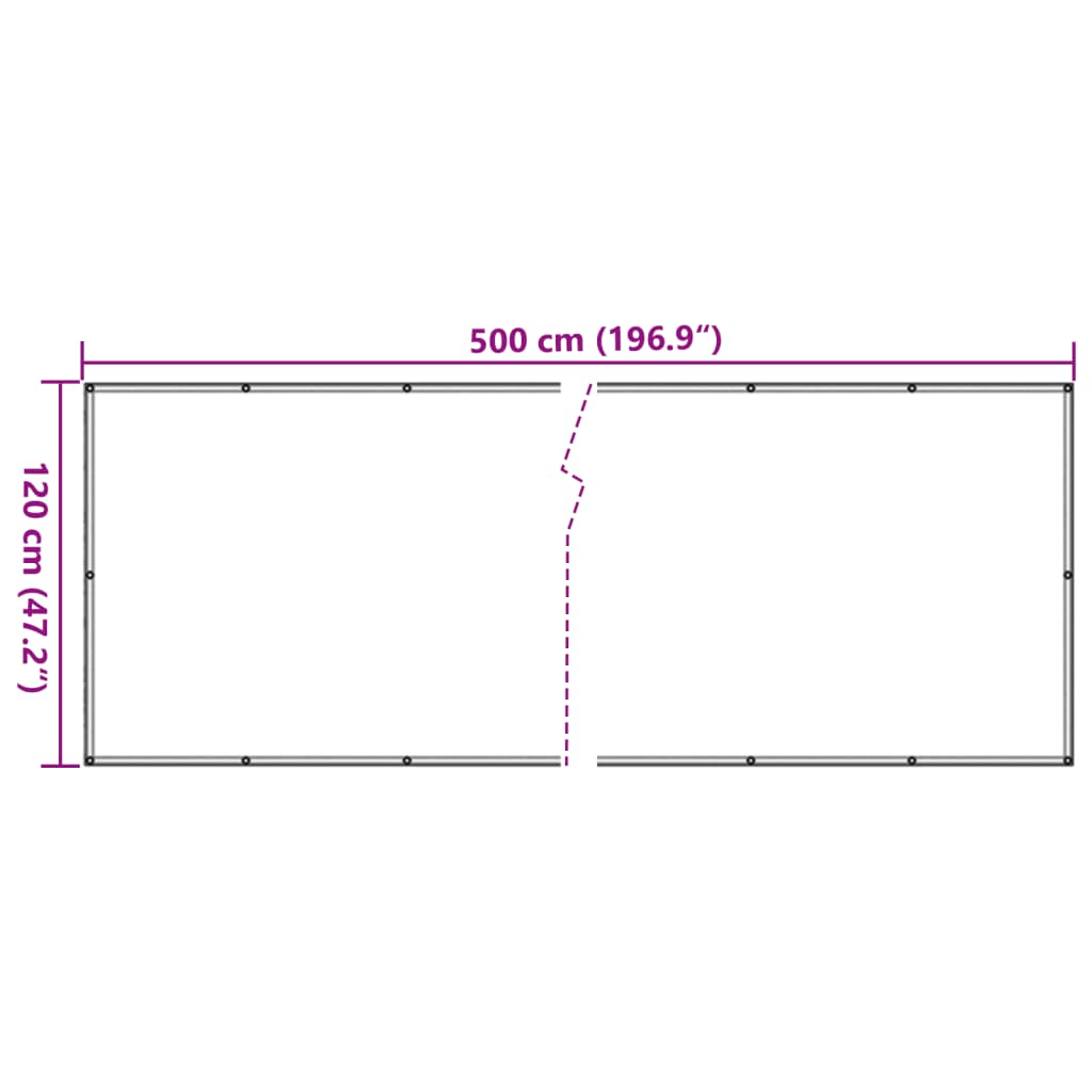 Paravento Balcone Antracite 120x500 cm Tessuto Oxford - homemem39