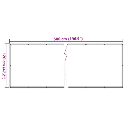 Paravento Balcone Antracite 120x500 cm Tessuto Oxford - homemem39