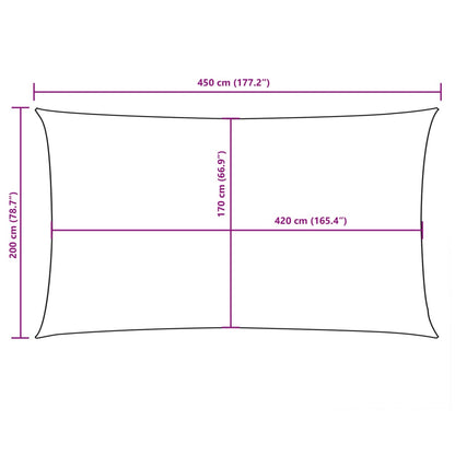 Parasole a Vela Oxford Rettangolare 2x4,5 m Antracite - homemem39