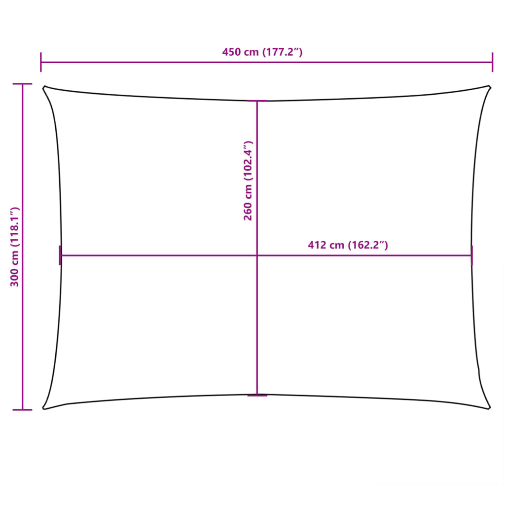 Parasole a Vela Oxford Rettangolare 3x4,5 m Antracite - homemem39