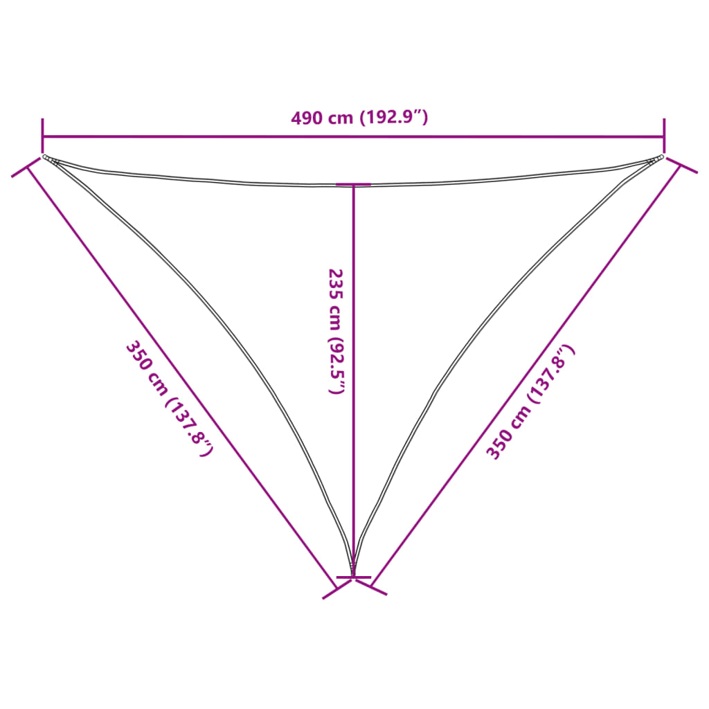 Parasole a Vela Oxford Triangolare 3,5x3,5x4,9 m Antracite - homemem39