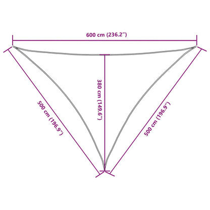 Parasole a Vela Oxford Triangolare 5x5x6 m Antracite - homemem39