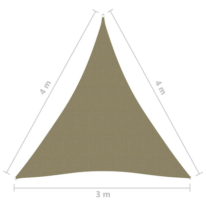 Parasole a Vela Oxford Triangolare 3x4x4 m Beige - homemem39