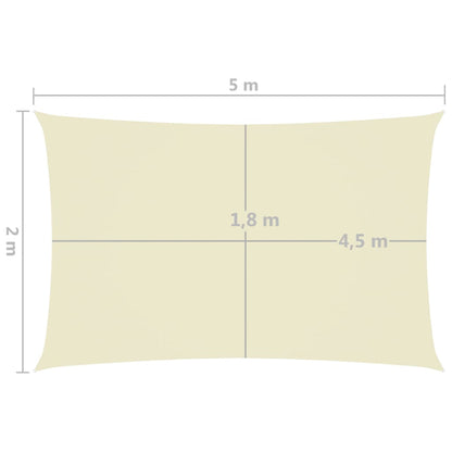 Parasole a Vela Oxford Rettangolare 2x5 m Crema - homemem39