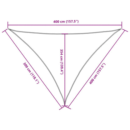 Parasole a Vela Oxford Triangolare 3x4x4 m Crema - homemem39