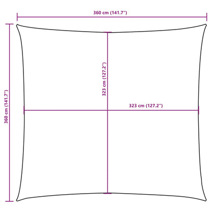 Vela Parasole in Tessuto Oxford Quadrata 3,6x3,6 m Bianca - homemem39