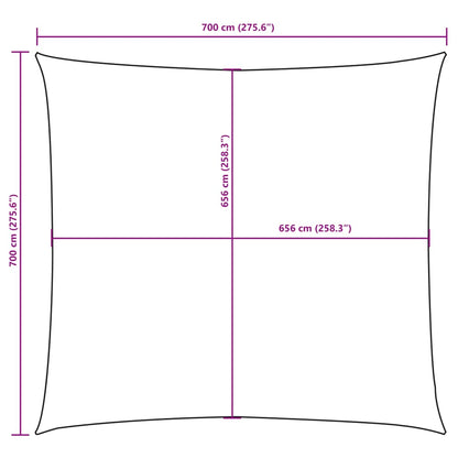 Parasole a Vela in Tela Oxford Quadrata 7x7 m Bianco - homemem39