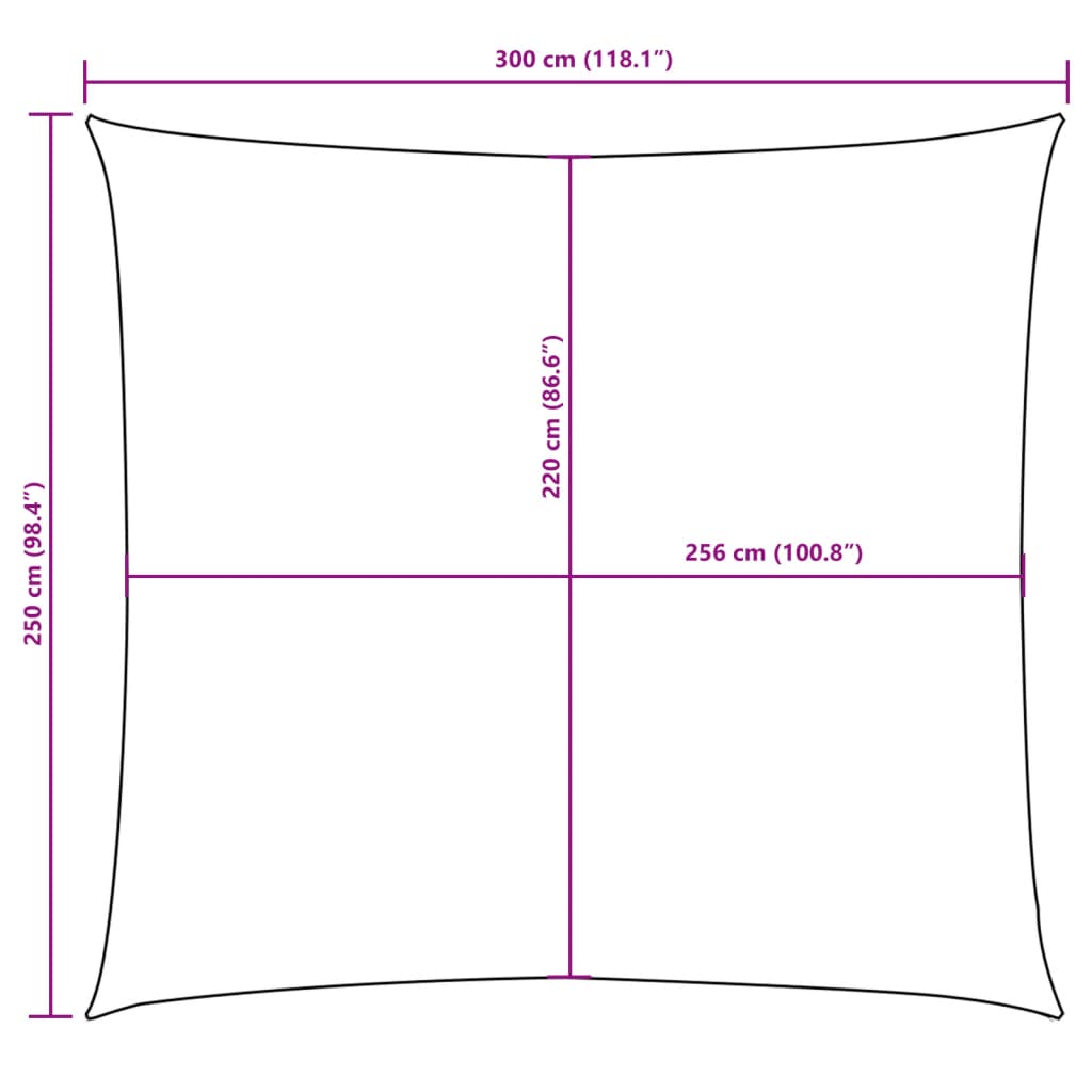 Parasole a Vela in Tessuto Oxford Rettangolare 2,5x3 m Bianco - homemem39