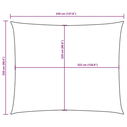 Parasole a Vela Oxford Rettangolare 2,5x3,5 m Bianco - homemem39