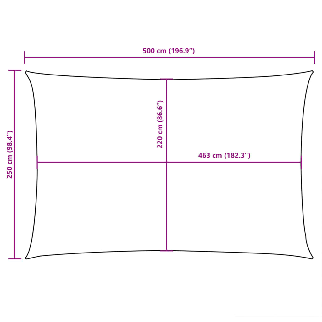 Parasole a Vela Oxford Rettangolare 2,5x5 m Bianco - homemem39