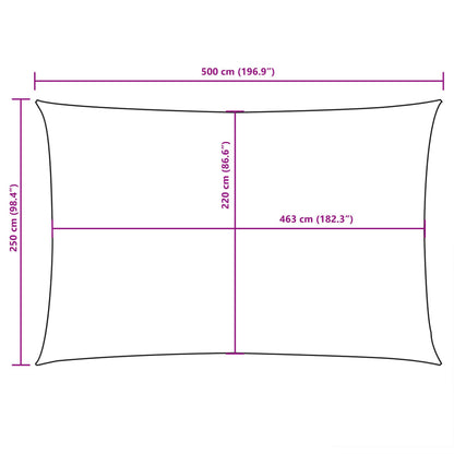 Parasole a Vela Oxford Rettangolare 2,5x5 m Bianco - homemem39